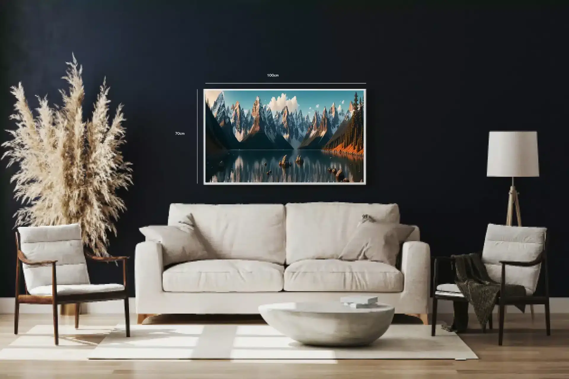Bjergkæde Ved Solnedgang Plakat
