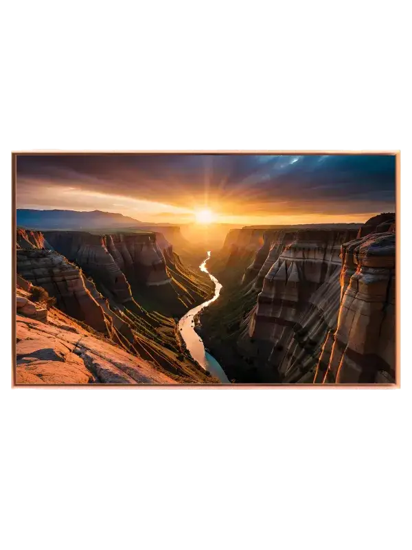 Solnedgang Over Klippekløft Plakat