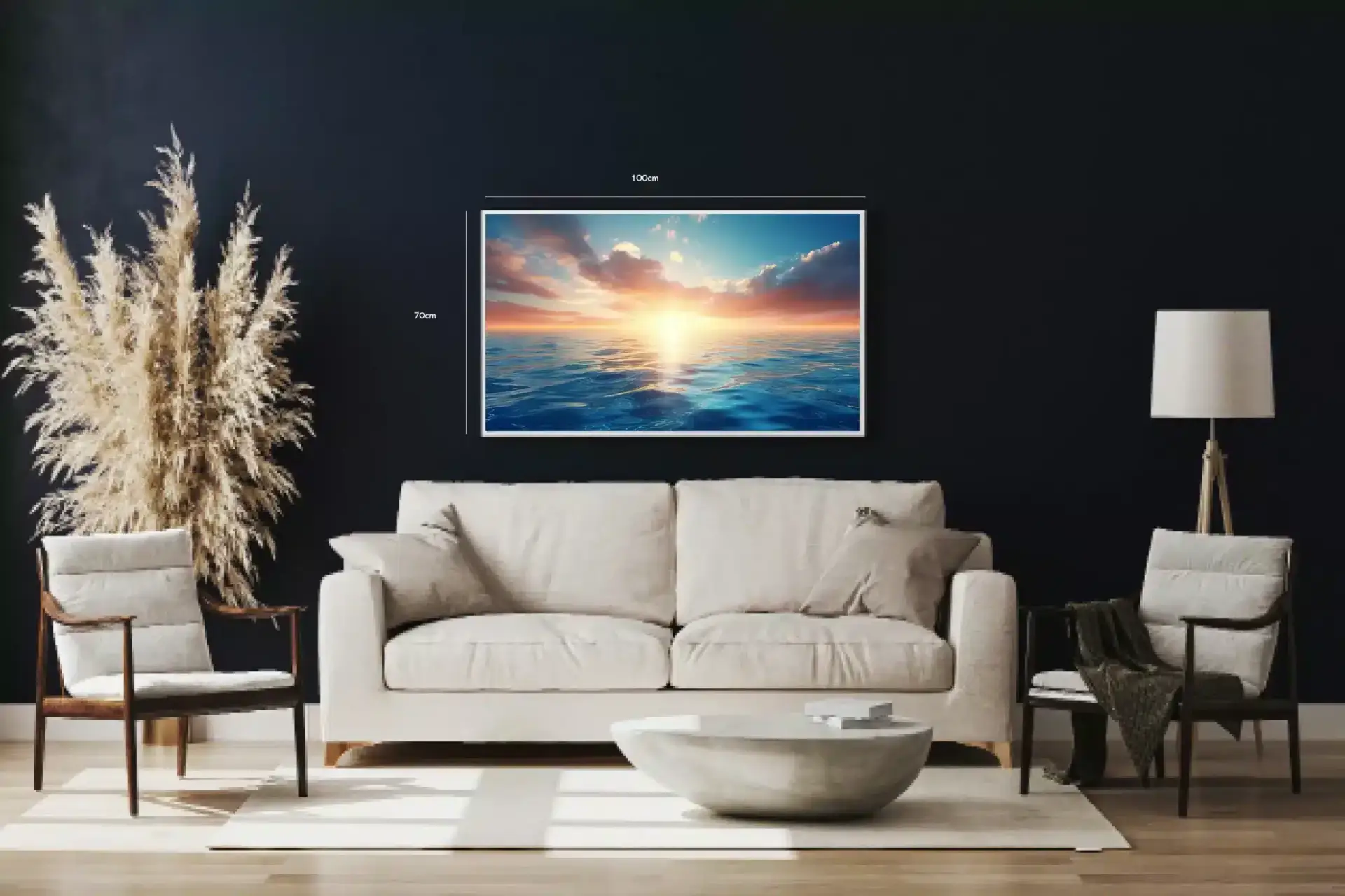 Solopgang Over Havet Plakat