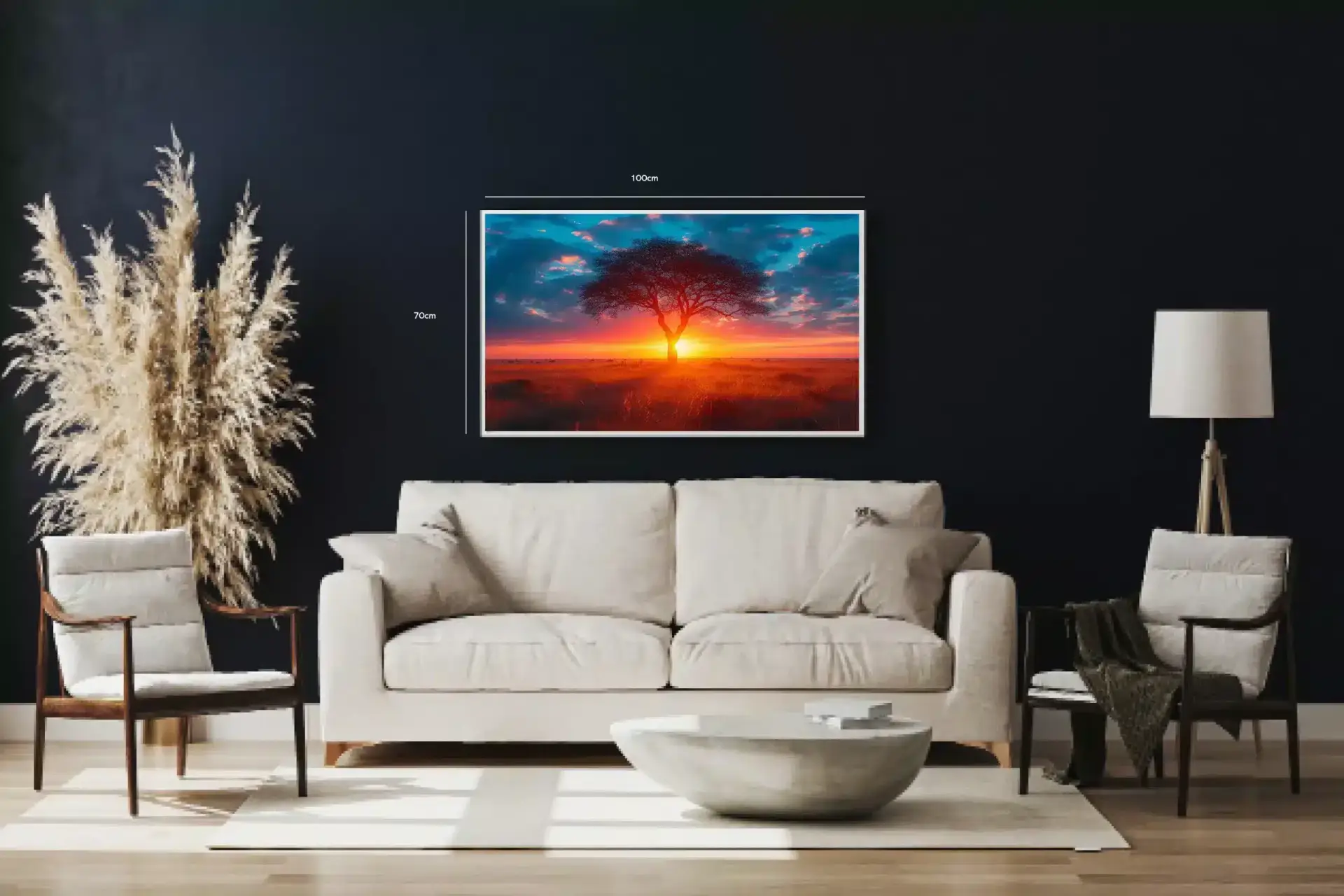 Akacietræ i Solnedgang Plakat