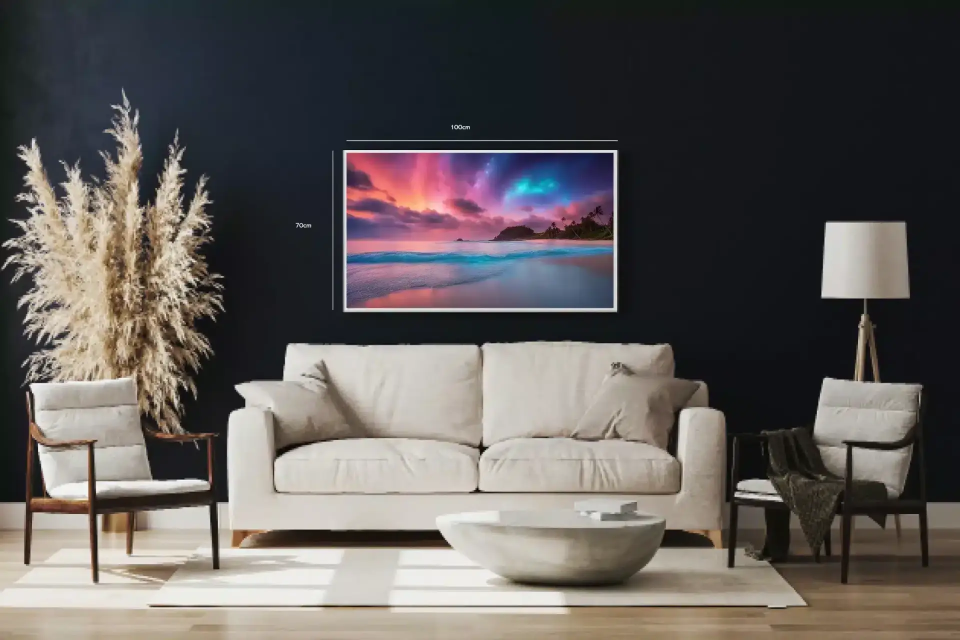 Tropisk Kyst ved Nordlys Plakat