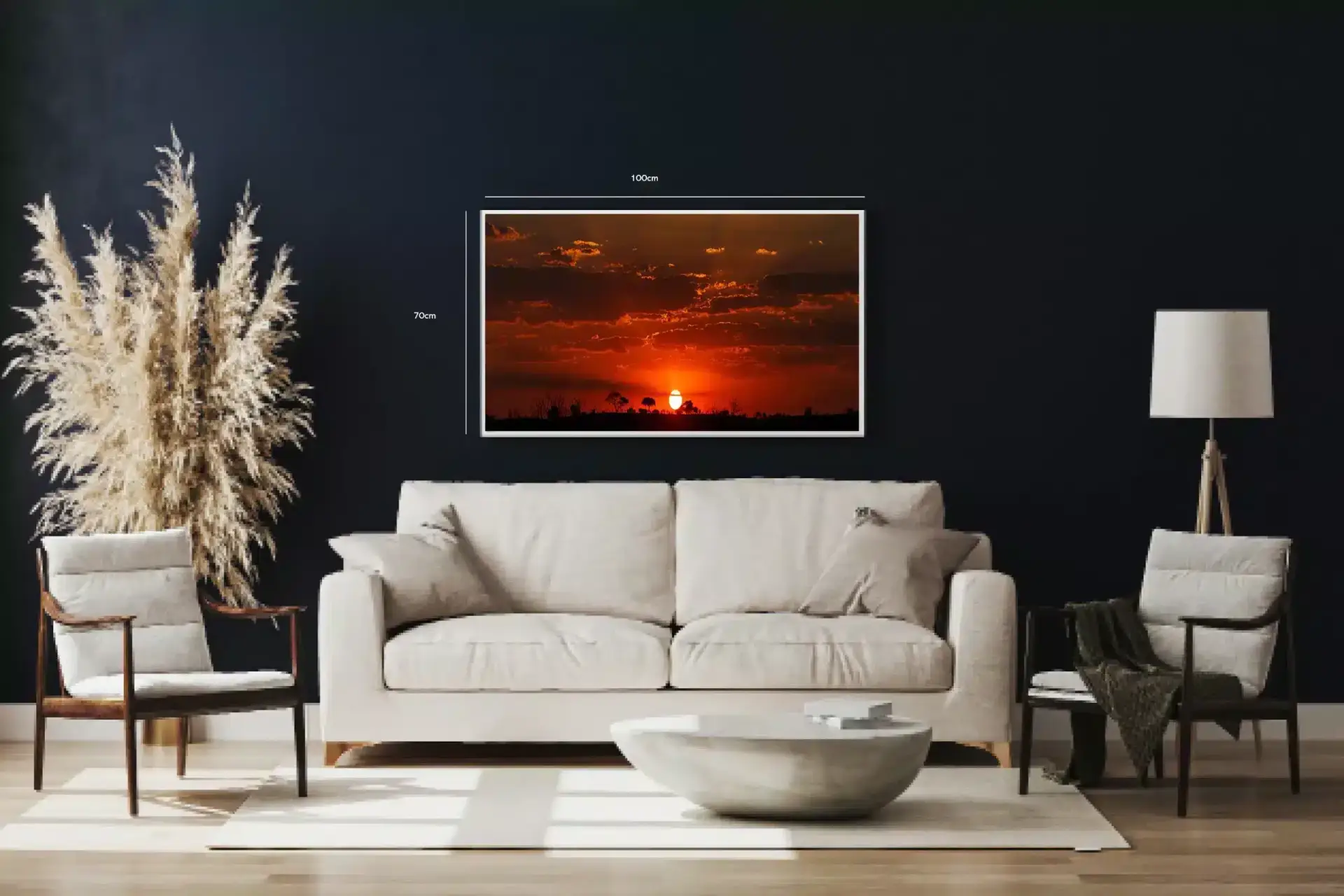 Savanne Solnedgang Plakat