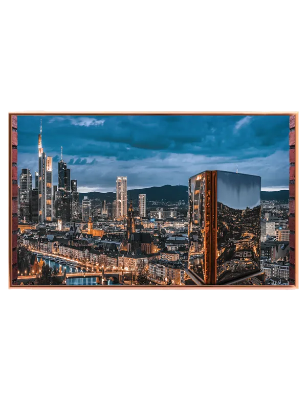 Frankfurt Skyline ved Skumring
