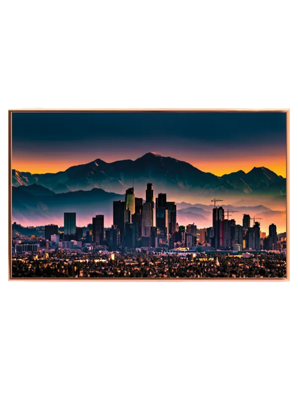 Storby Skyline ved Solnedgang