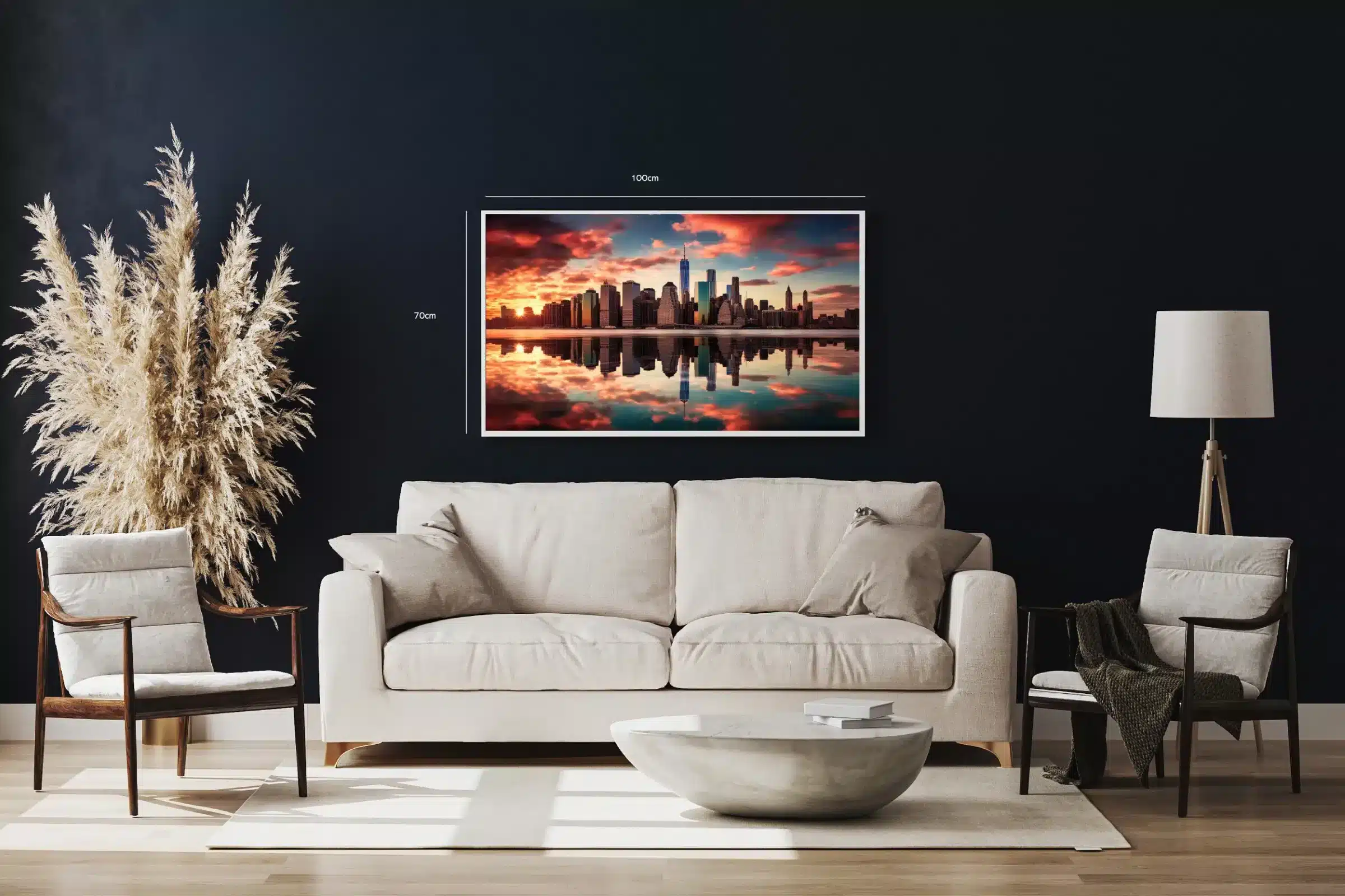 Manhattan Skyline ved Solnedgang