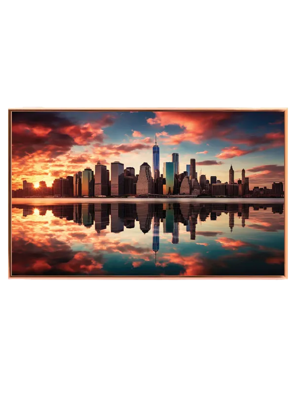 Manhattan Skyline ved Solnedgang