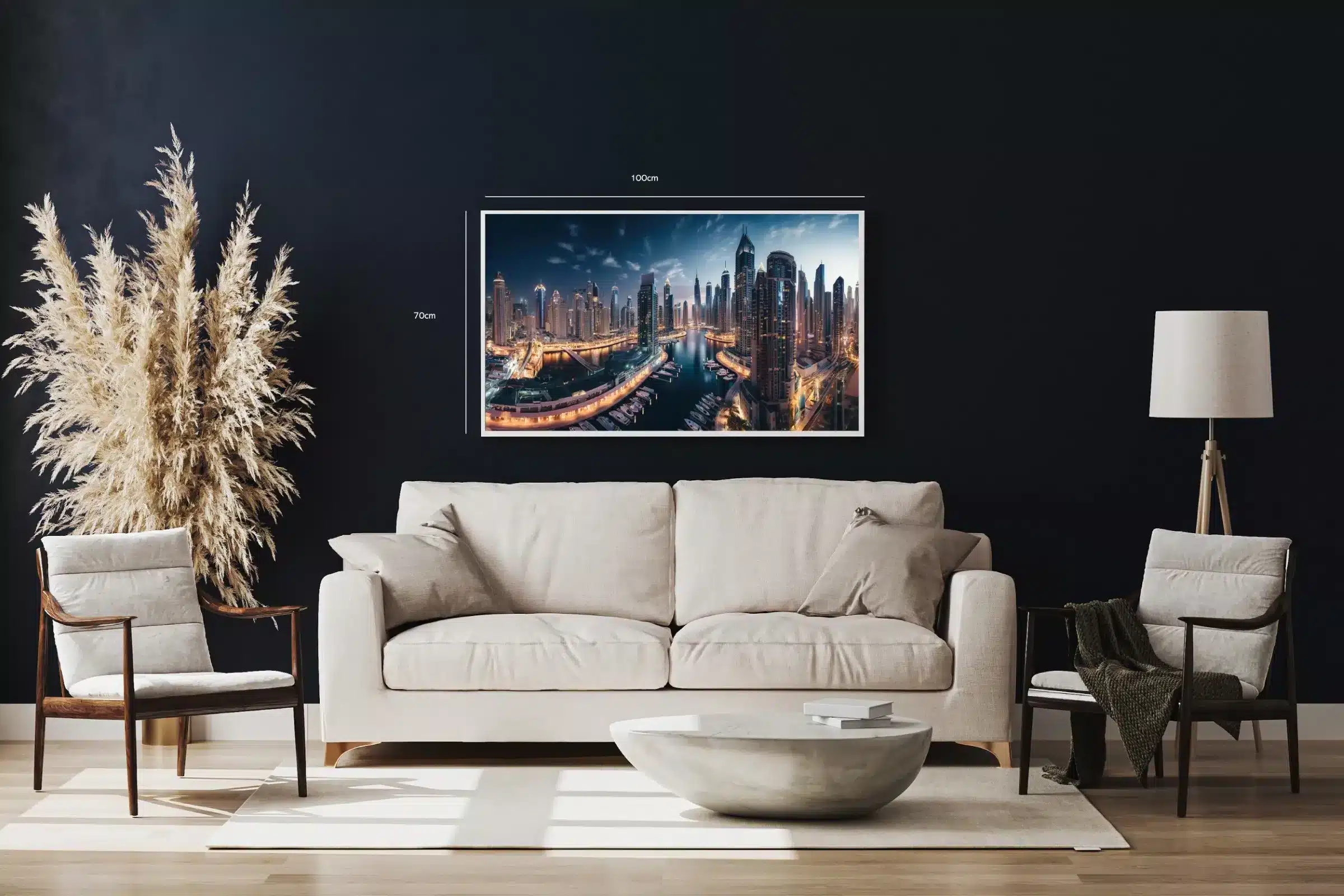 Dubai Marina Skyline ved Skumring