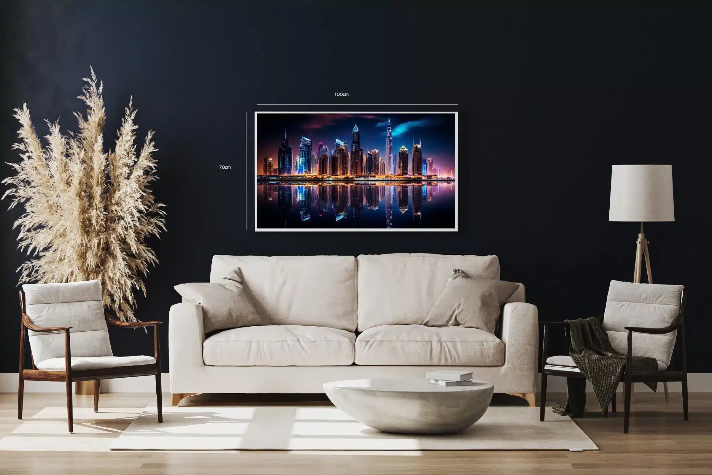 Grafisk Dubai Skyline med Spejling