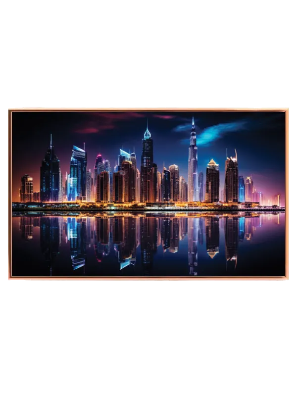 Grafisk Dubai Skyline med Spejling