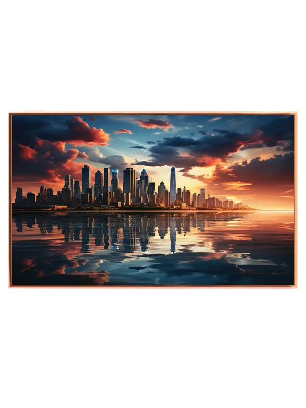 New York Skyline ved Solnedgang