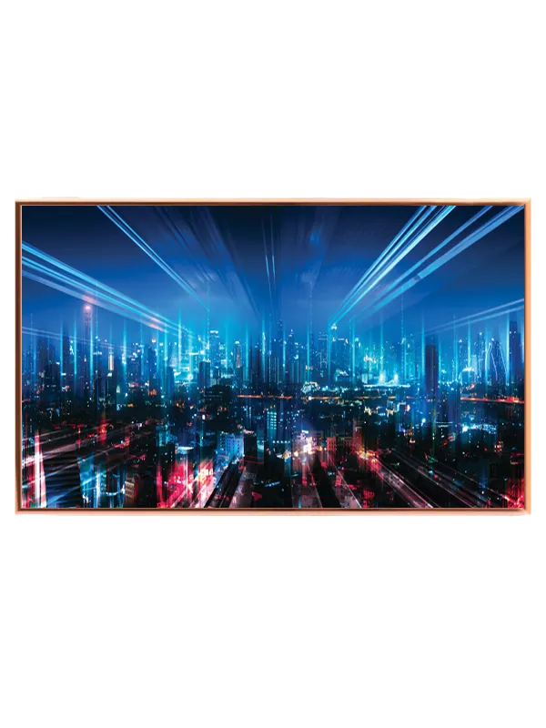 Grafisk Neonblå Futuristisk Storbylys