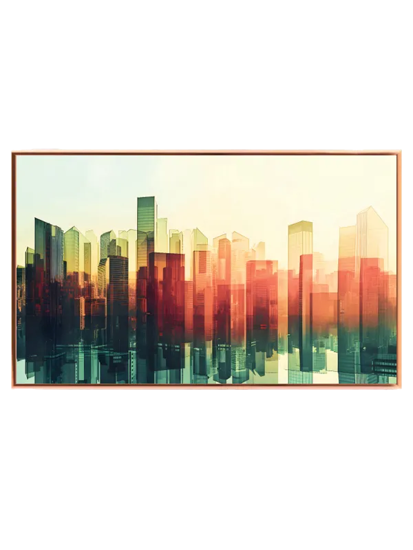 Abstrakt Storby Skyline Spejling