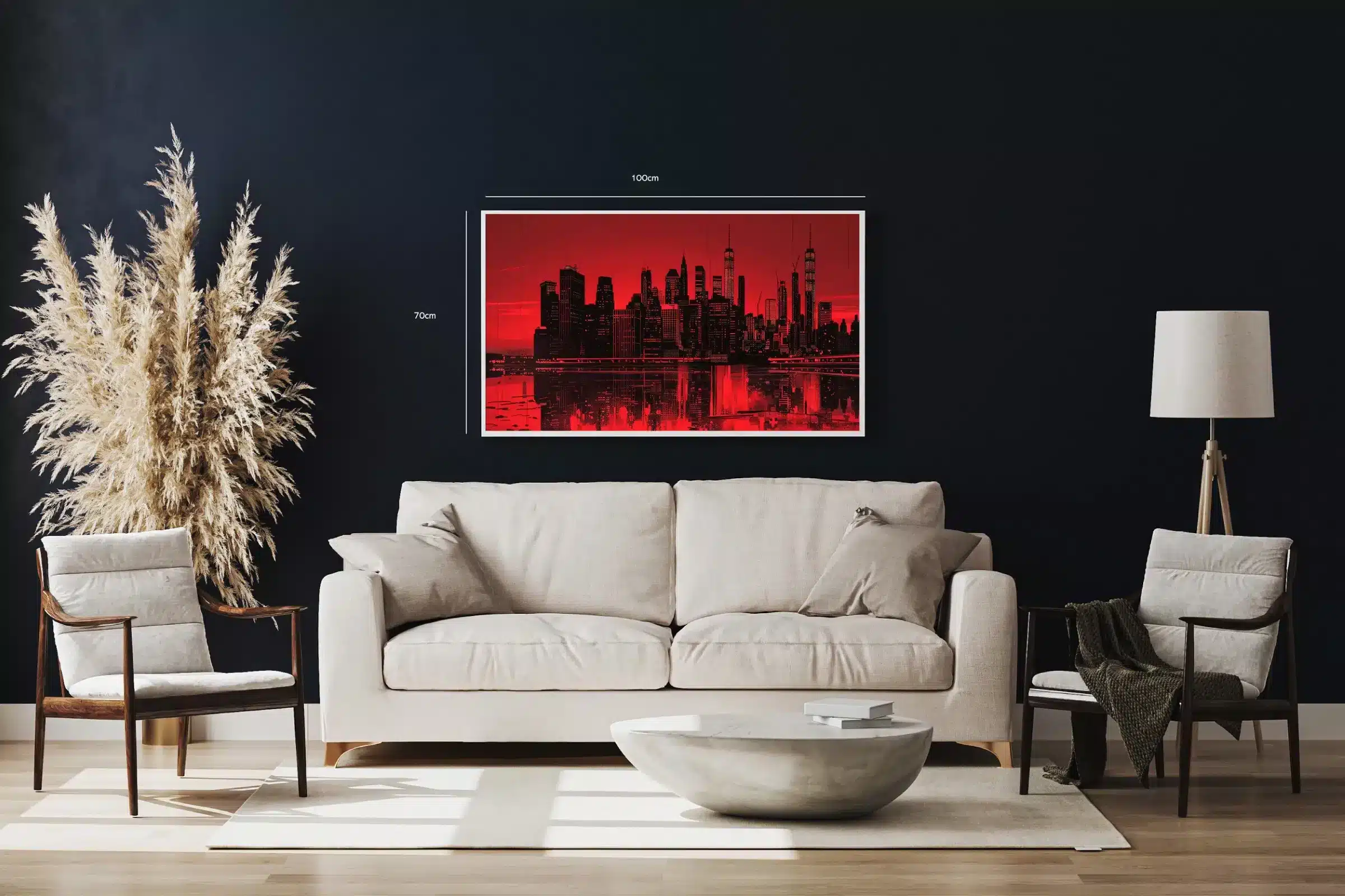 Rød Storby Skyline Refleksion