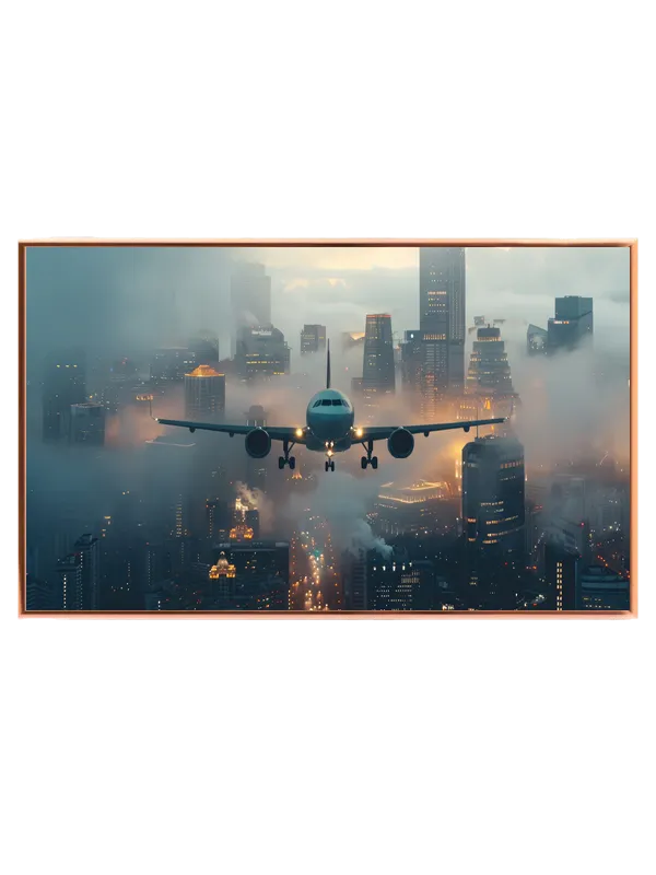 Passagerfly Over Tåget Storby