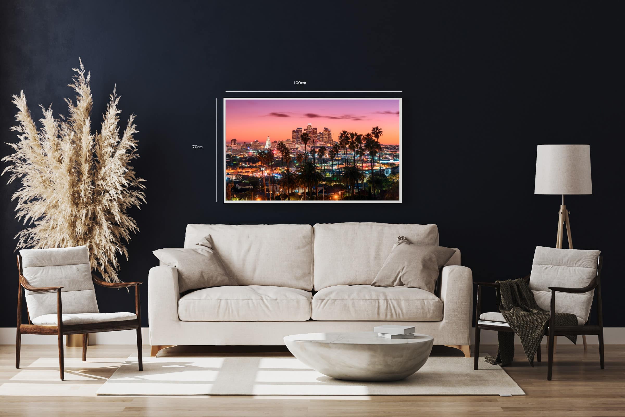 Los Angeles Skyline ved Solnedgang