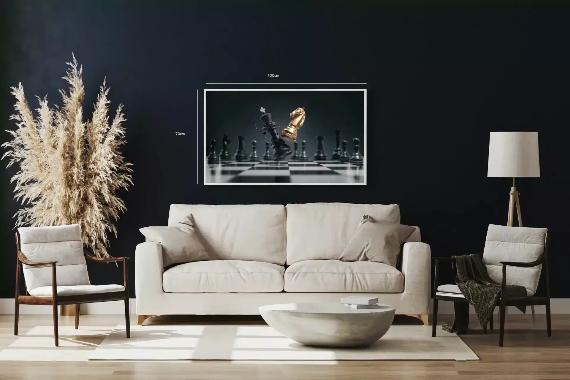 Skakbrikkerskakbrætspringerkonge med 3d-renderingrefleksionerdybdeskarphed mønster