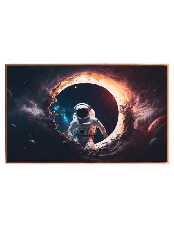 Astronaut ved Brændende Solformørkelse