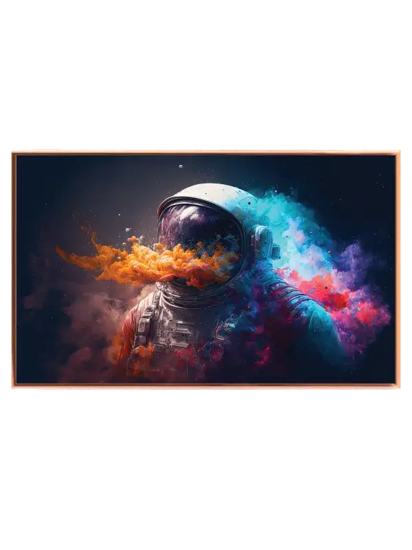 Astronaut med Farverig Røgsky