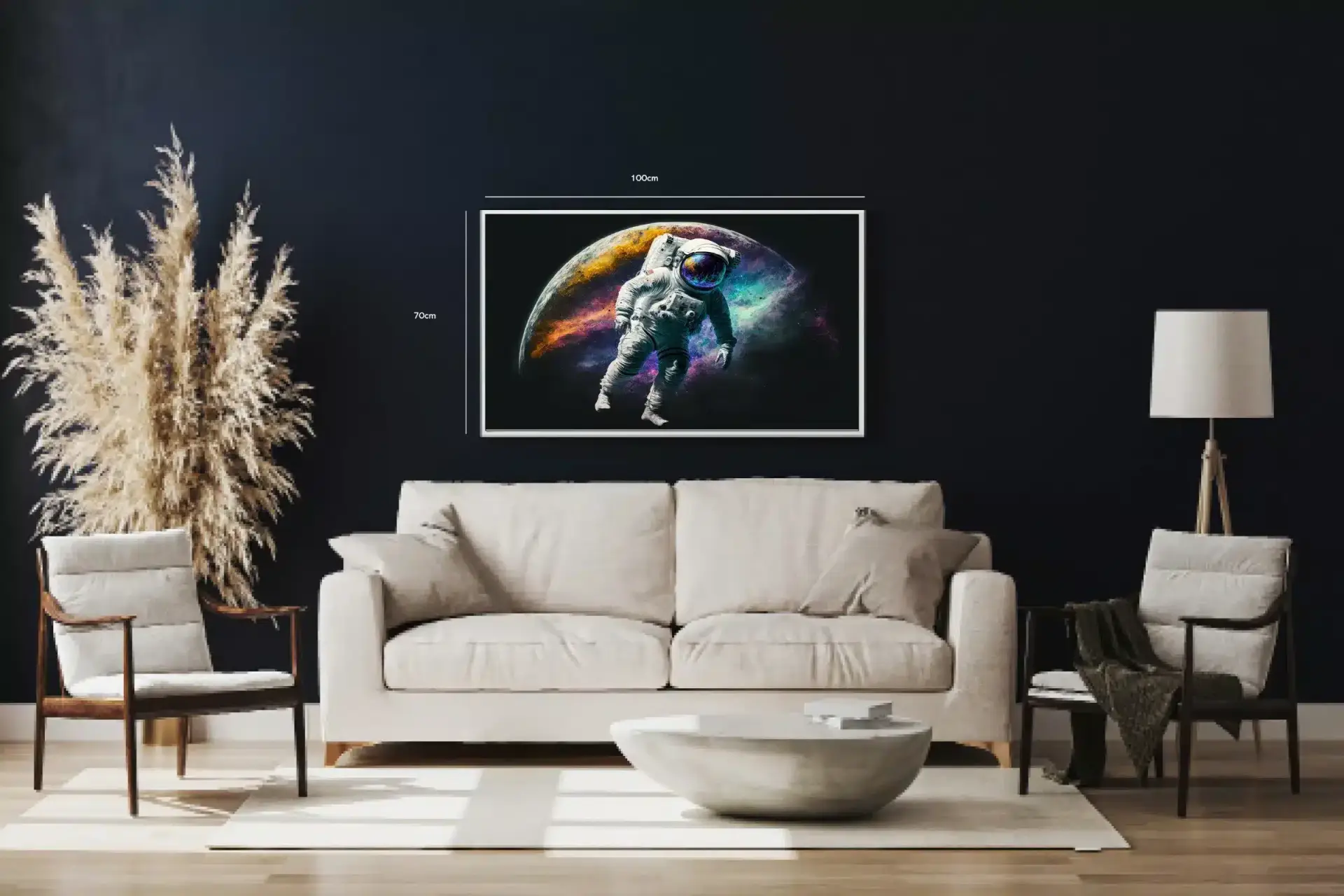 Astronaut Foran Farverig Planet