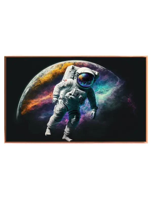 Astronaut Foran Farverig Planet