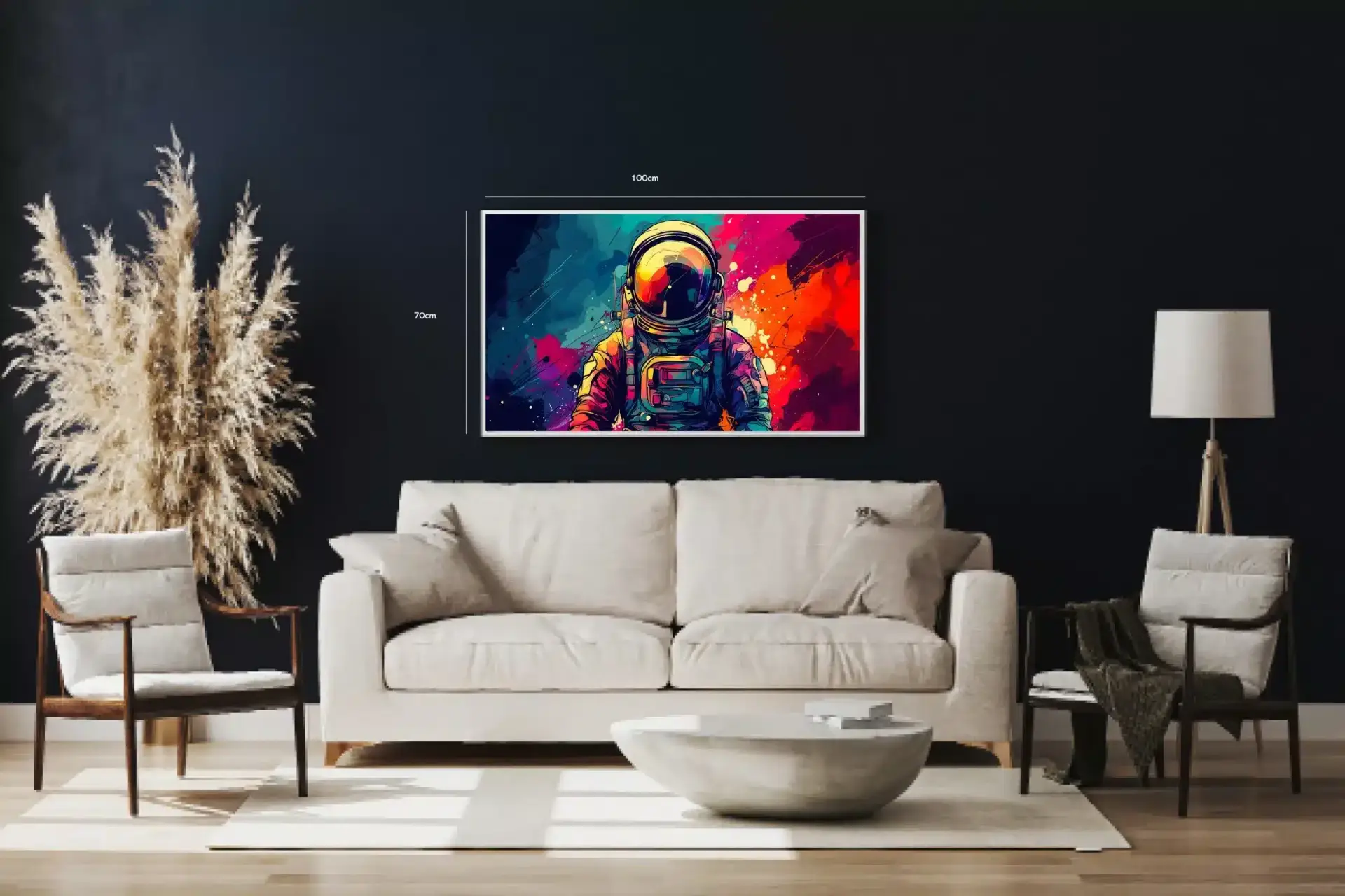 Minimal Astronaut i Farverigt Kosmos