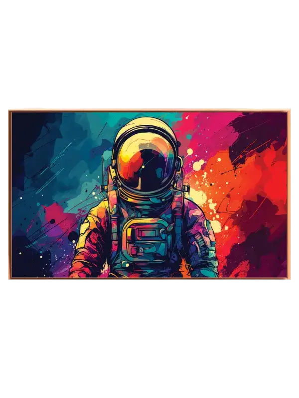 Minimal Astronaut i Farverigt Kosmos