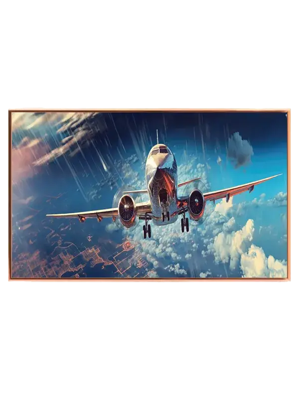 Grafisk Passagerfly Over Skyer