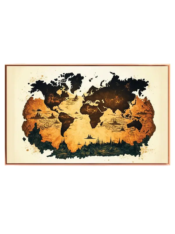 Vintage Verdenskort Plakat