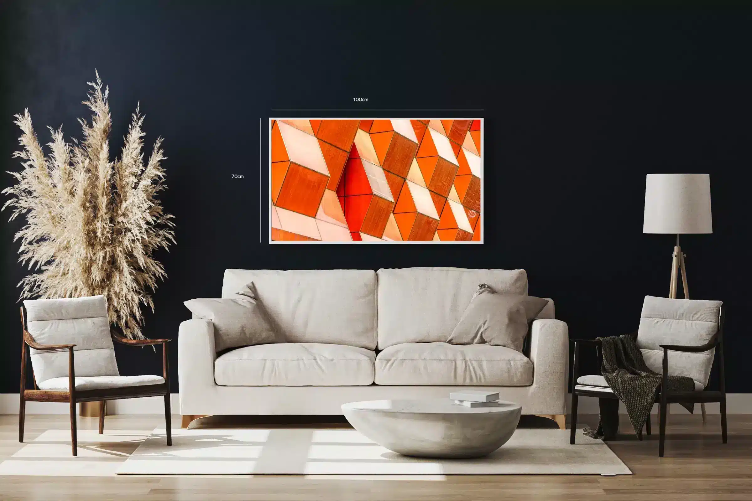 Geometrisk Farvespil i Orange