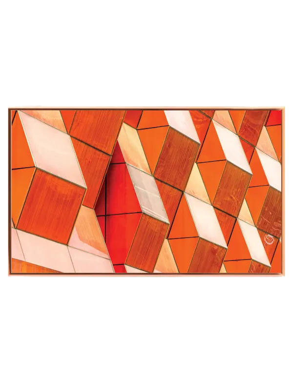 Geometrisk Farvespil i Orange