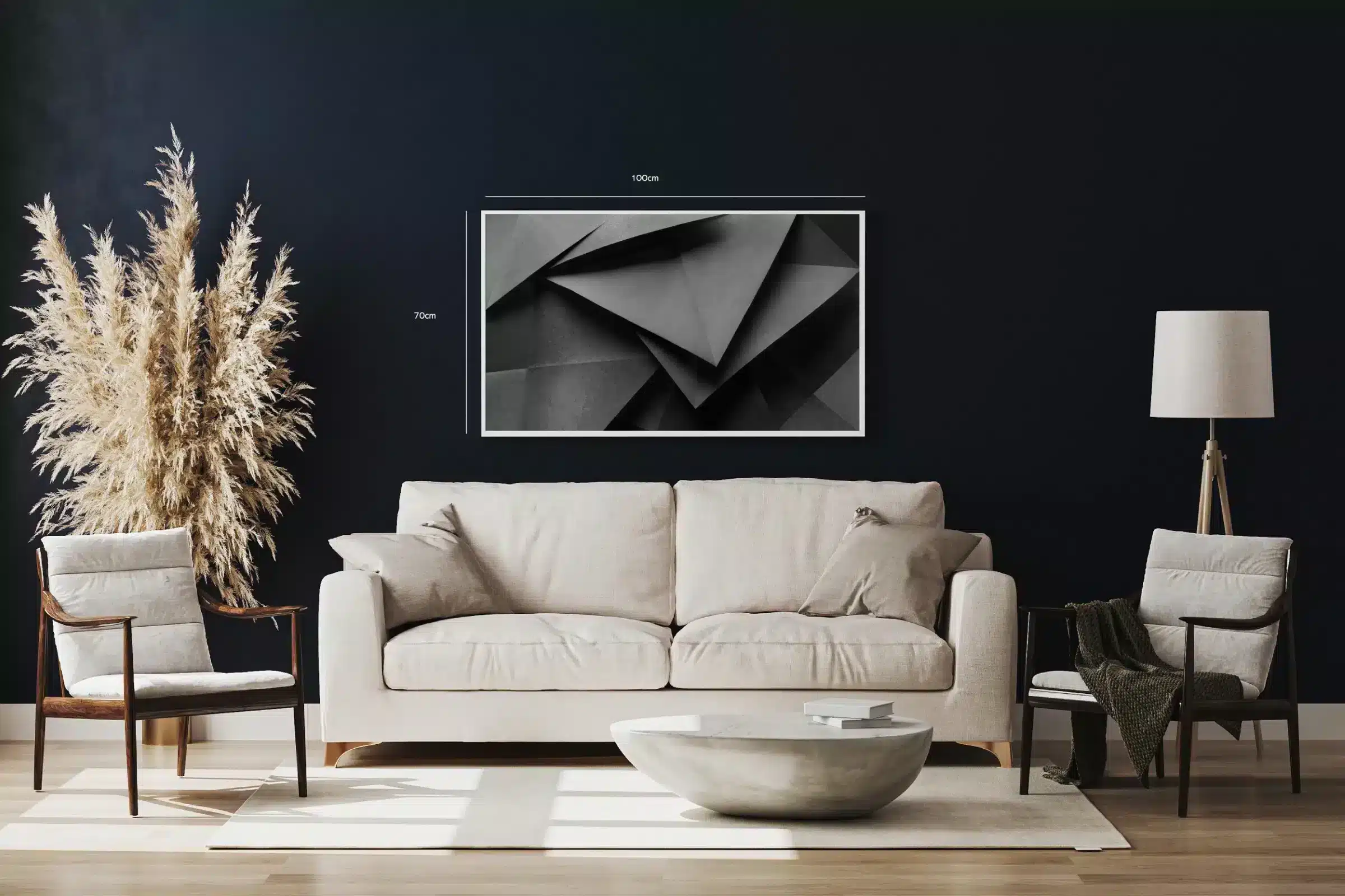 Geometrisk Elegance i Sort og Grå