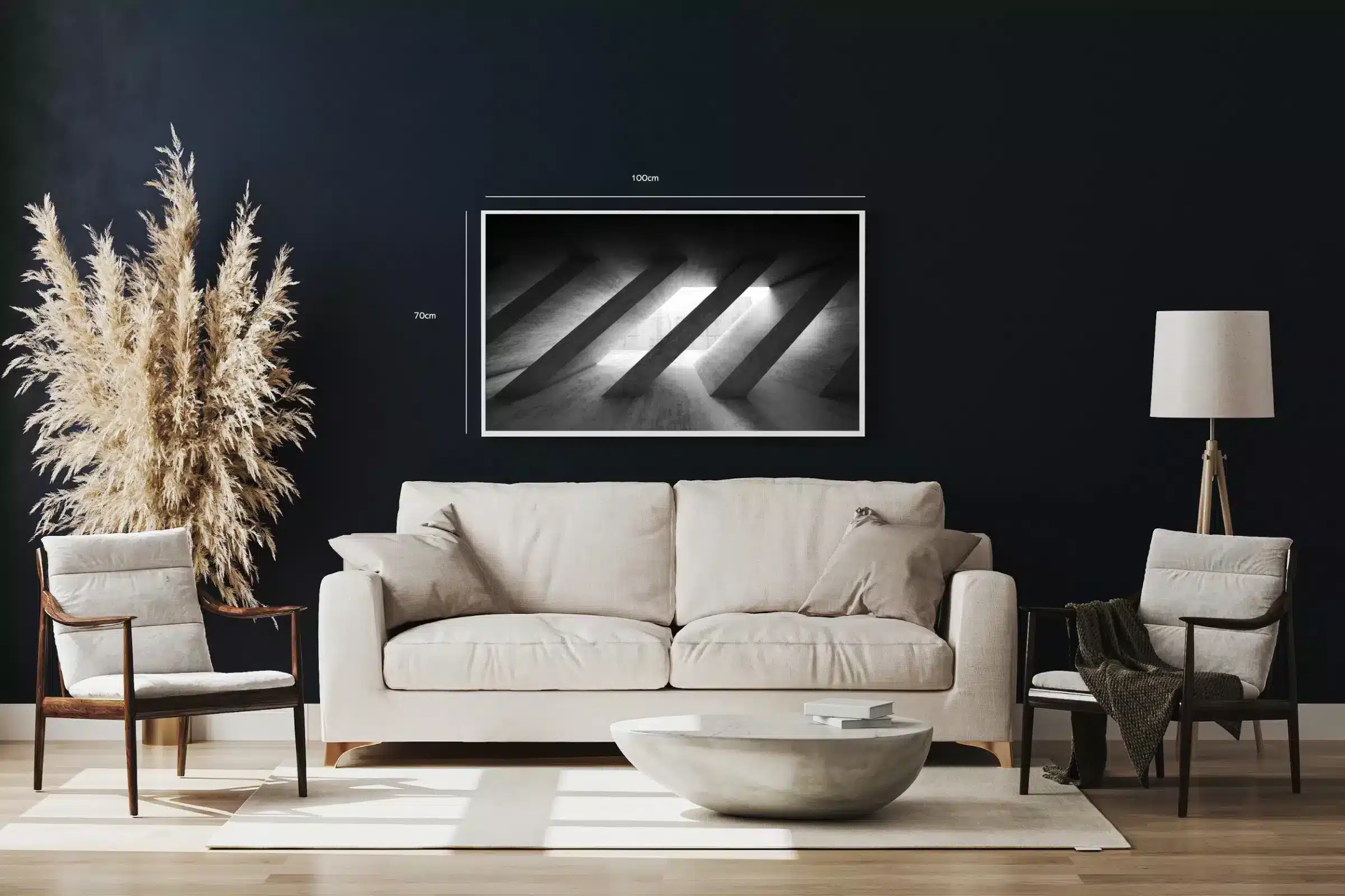 Arkitektonisk Minimalisme i Sort-Hvid