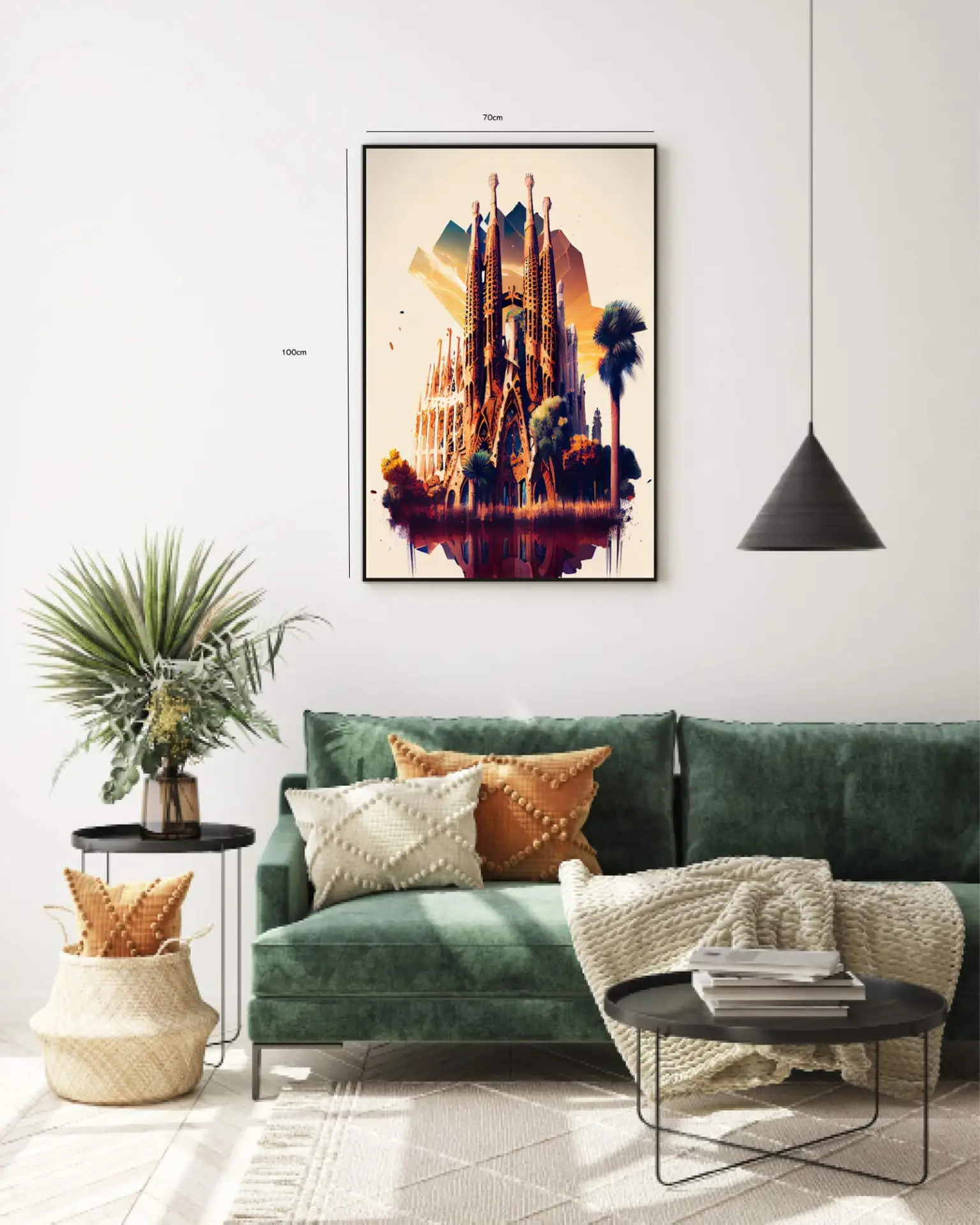 Farvestrålende Barcelona Katedral Illustration