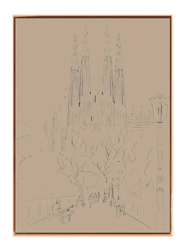 Barcelona Urban Sketch Artwork