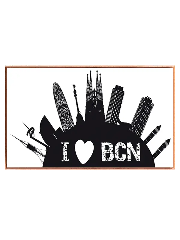 I Love Barcelona Skyline Poster