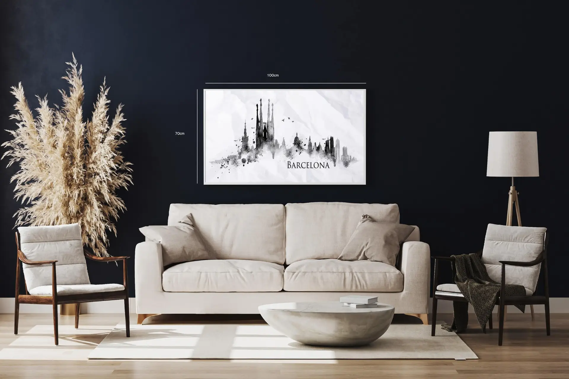 Barcelona Skyline Ink Illustration