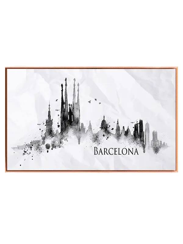 Barcelona Skyline Ink Illustration