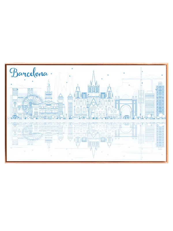 Blue Barcelona City Skyline