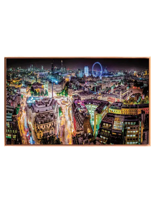 Nighttime Cityscape With Neon Lights