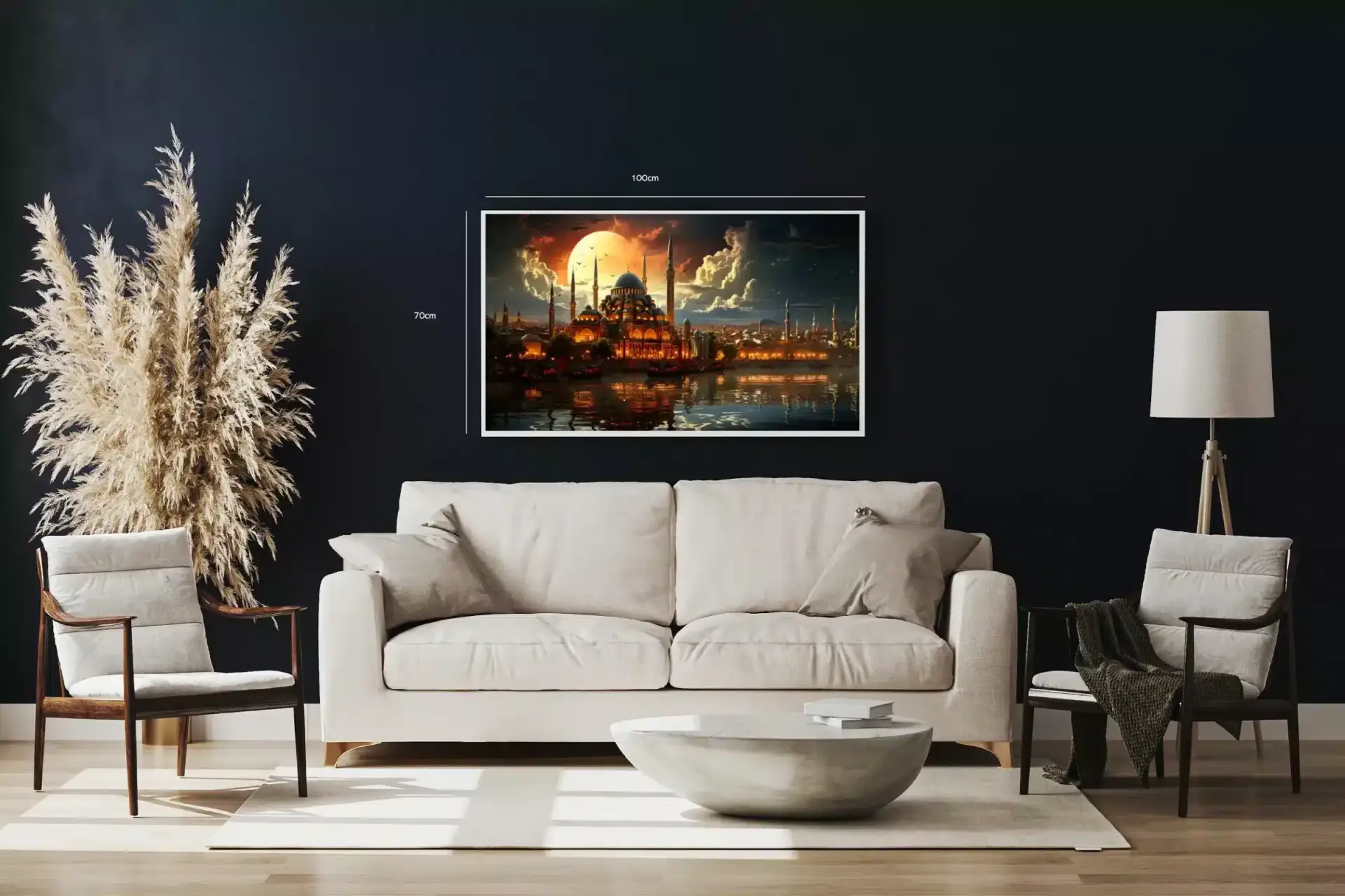 Istanbul Nighttime Cityscape Poster
