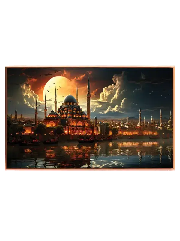 Istanbul Nighttime Cityscape Poster