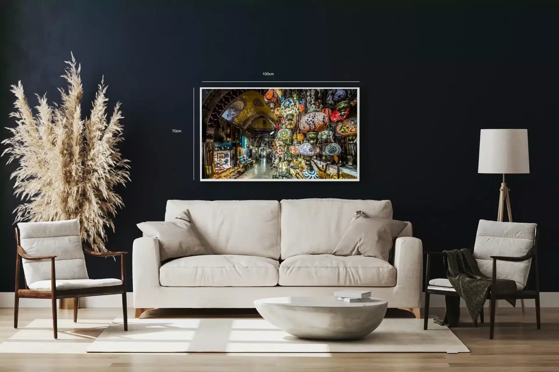 Colorful Market Lanterns Display
