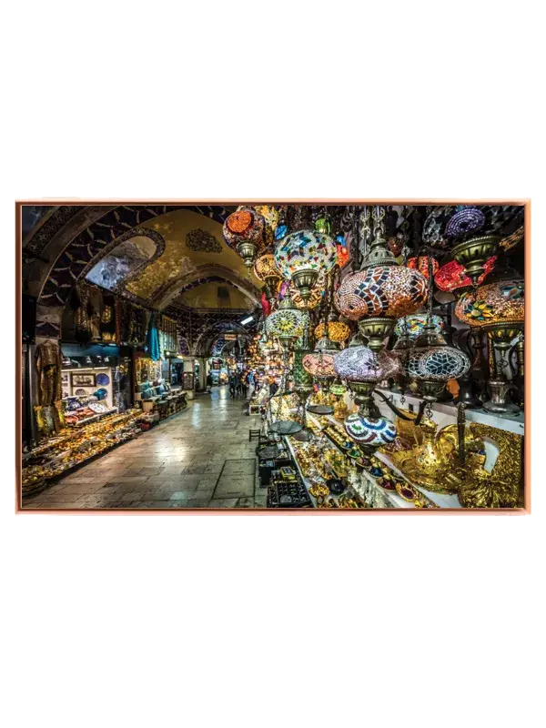 Colorful Market Lanterns Display