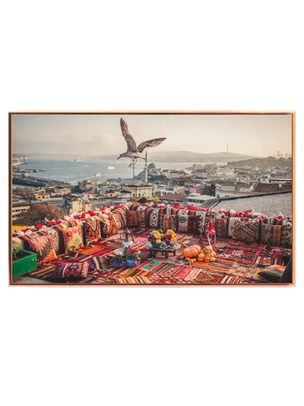 Farverig Tagterrasse Udsigt Istanbul