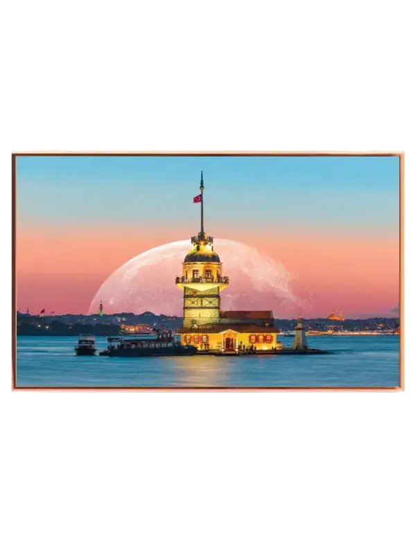 A Illuminated Tower At Sunset