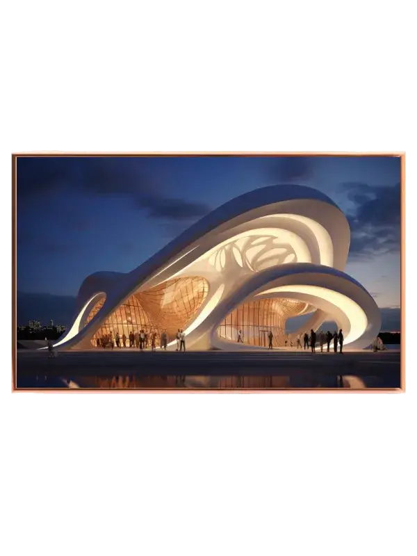 Futuristisk Arkitektur i Aftenlys