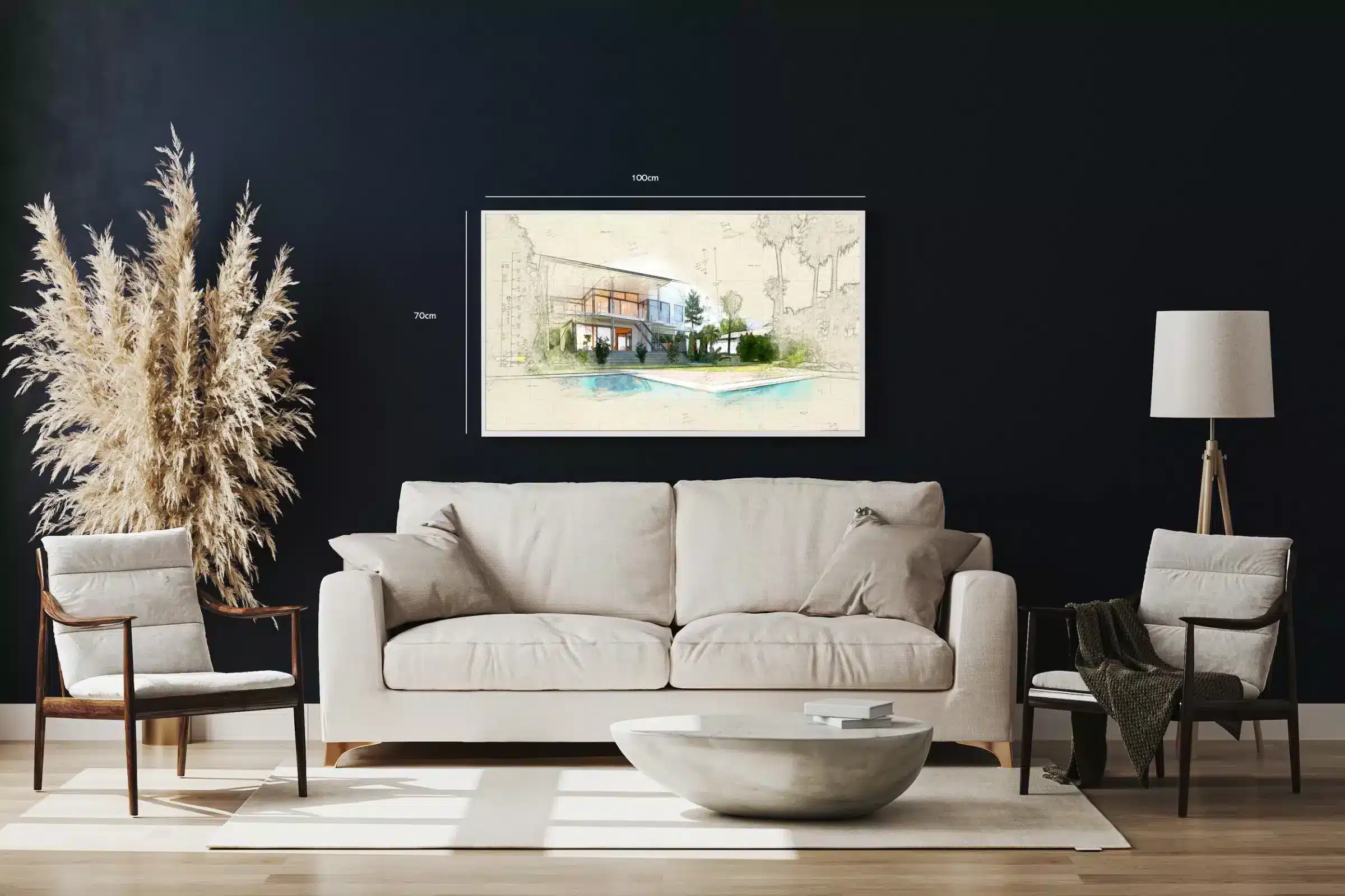 Moderne Arkitektur i Akvarel