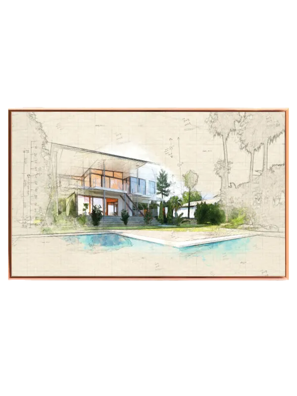 Moderne Arkitektur i Akvarel
