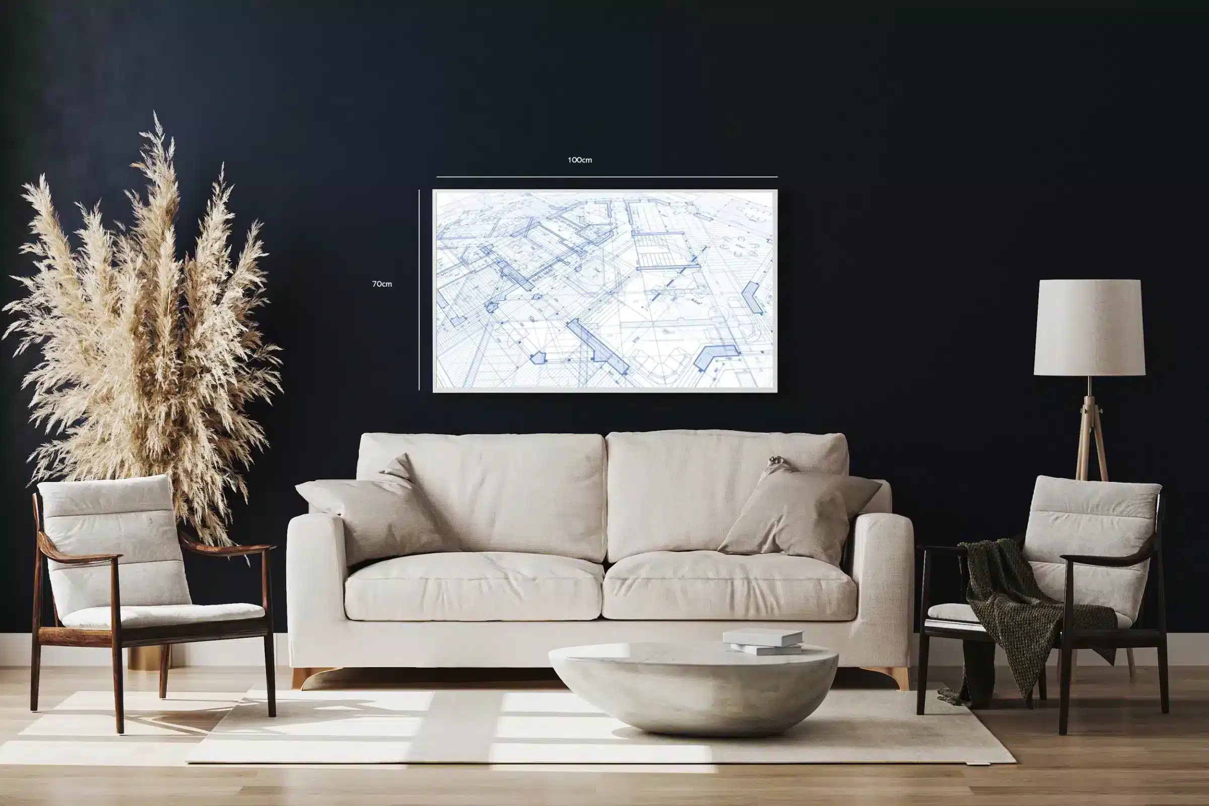 Arkitektonisk Blåtryk Kunstplakat