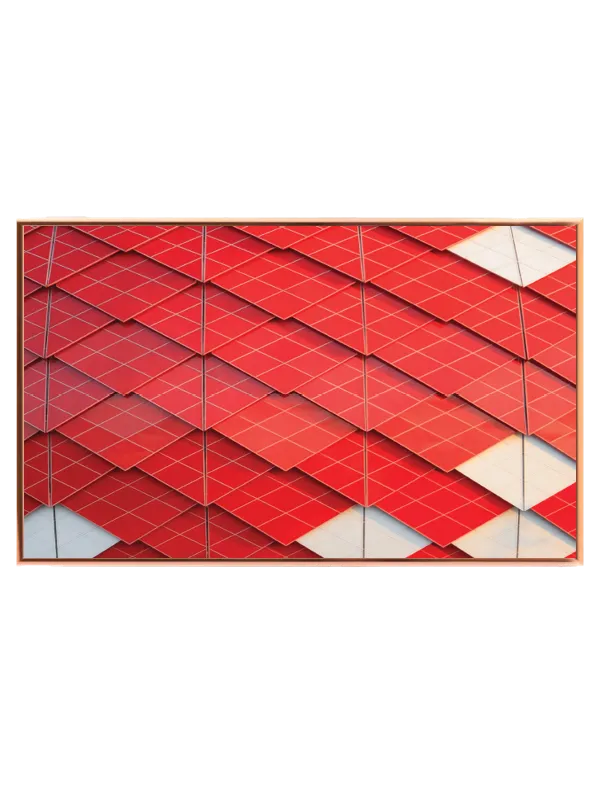 Geometrisk Rød Harmoni Plakat